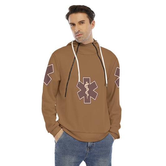 All-Over Print Men's Hoodie With Placket Double Zipper