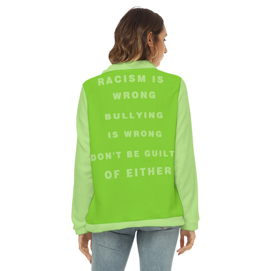 All-Over Print Women's Borg Fleece Sweatshirt With Half Zip