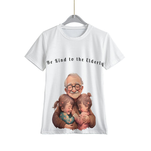 KIDS Tshirt- WORDS ABOUT KINDNESS and the Elderly- FRONT VIEW
