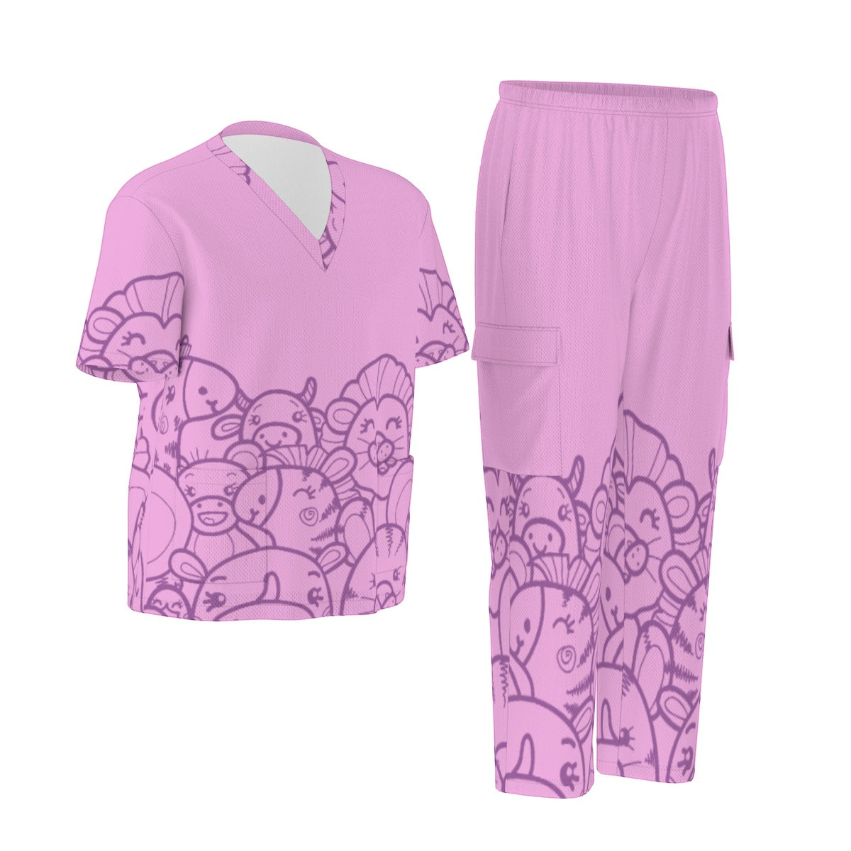 All-Over Print Unisex Scrub Set|Birdseye