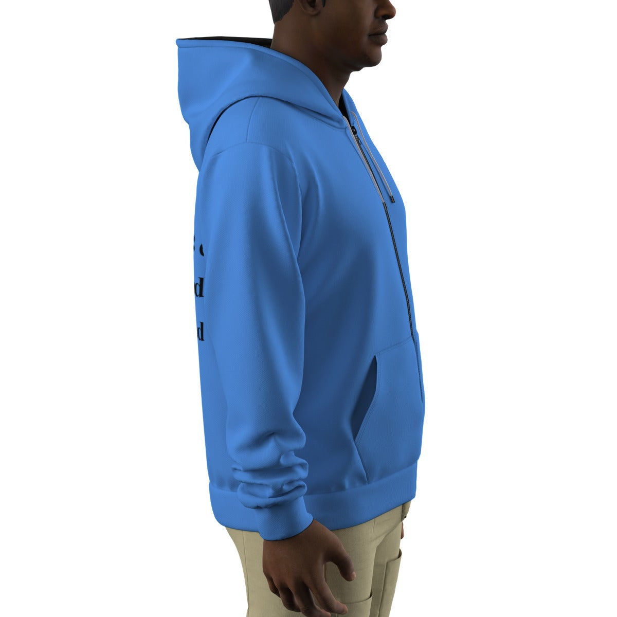 All-Over Print Zip Up Hoodie With Pocket