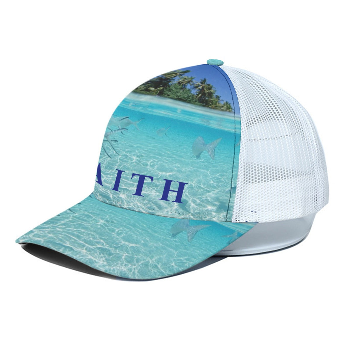 Unisex Peaked Cap With White Half-mesh