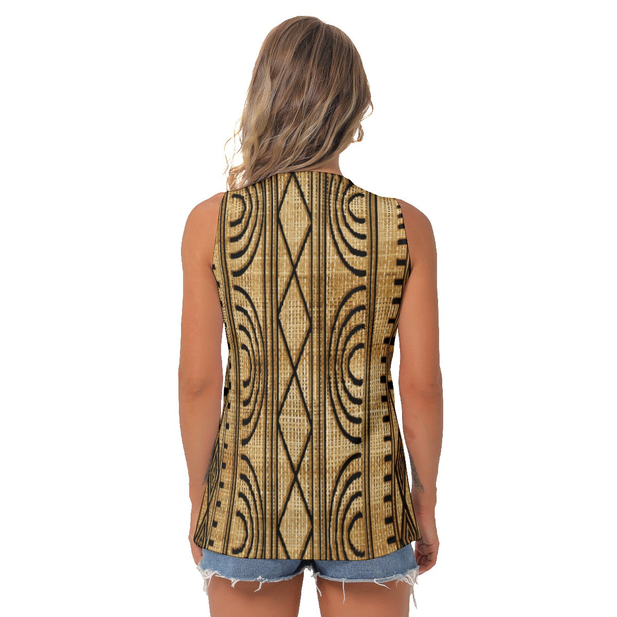 All-Over Print Women's Sleeveless V-Neck Top