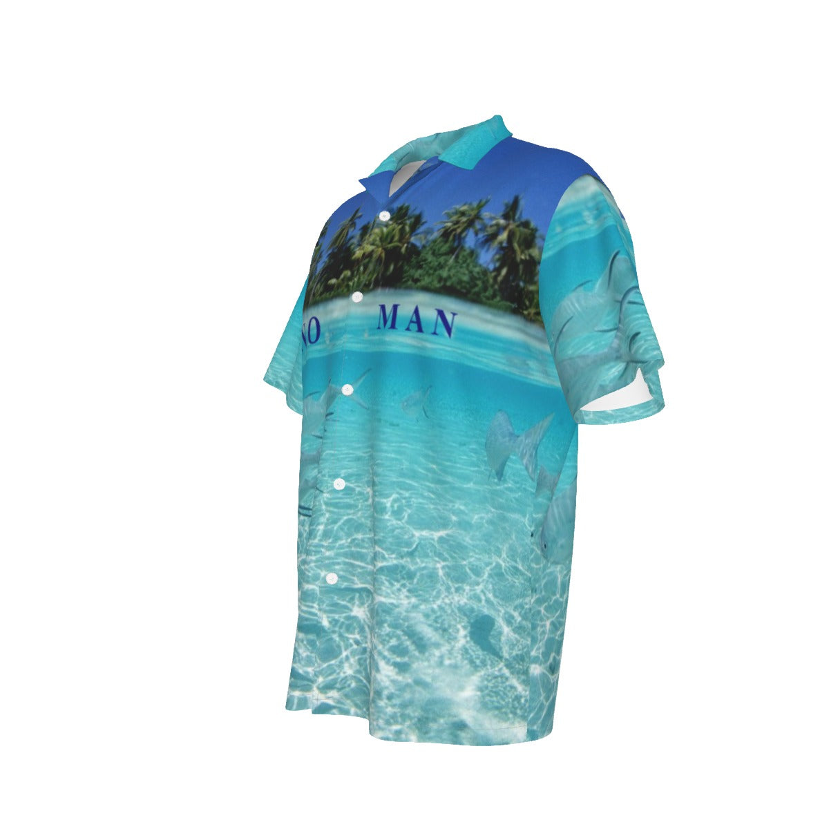 All-Over Print Men's Hawaiian Shirt With Button Closure