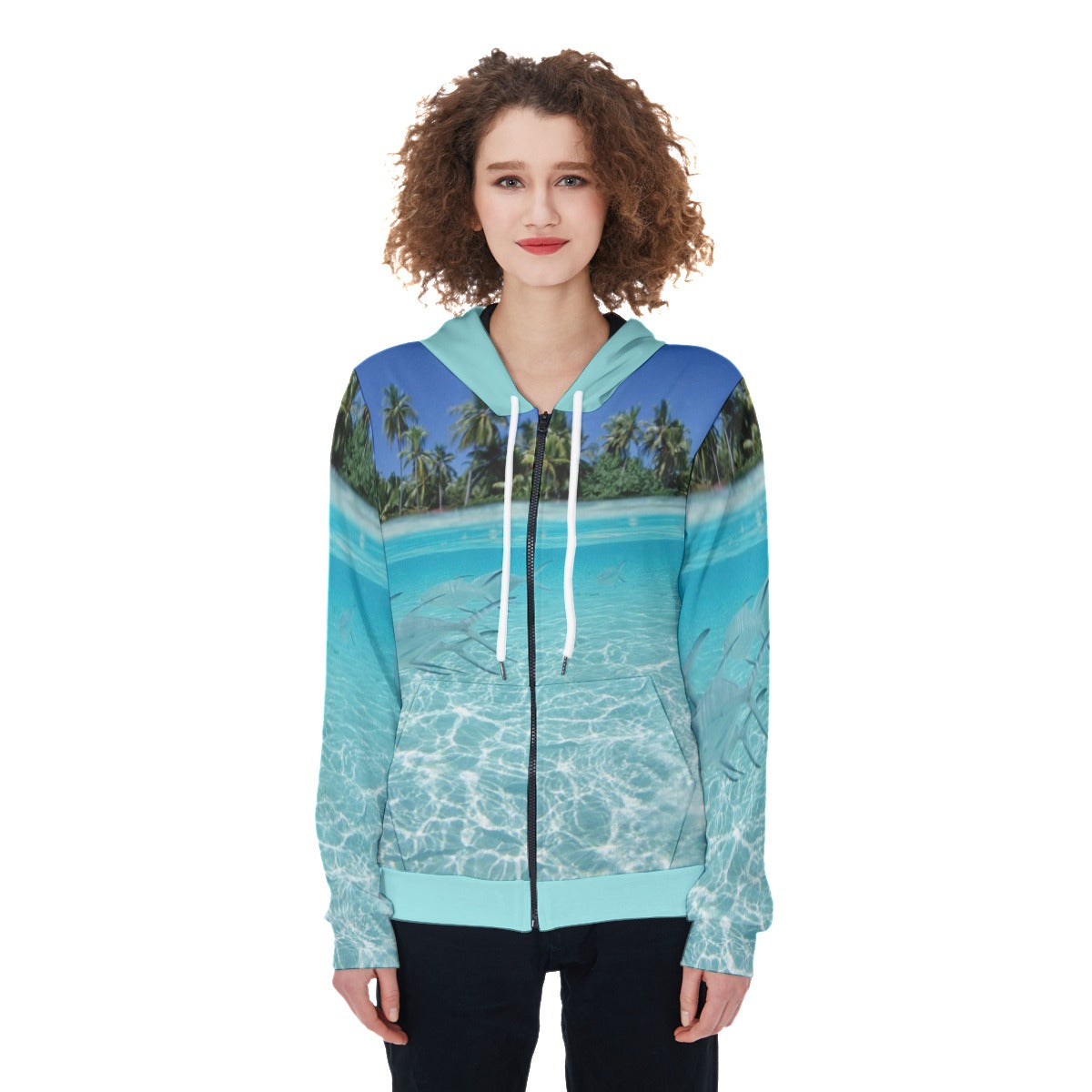 All-Over Print Women's Zip Up Hoodie