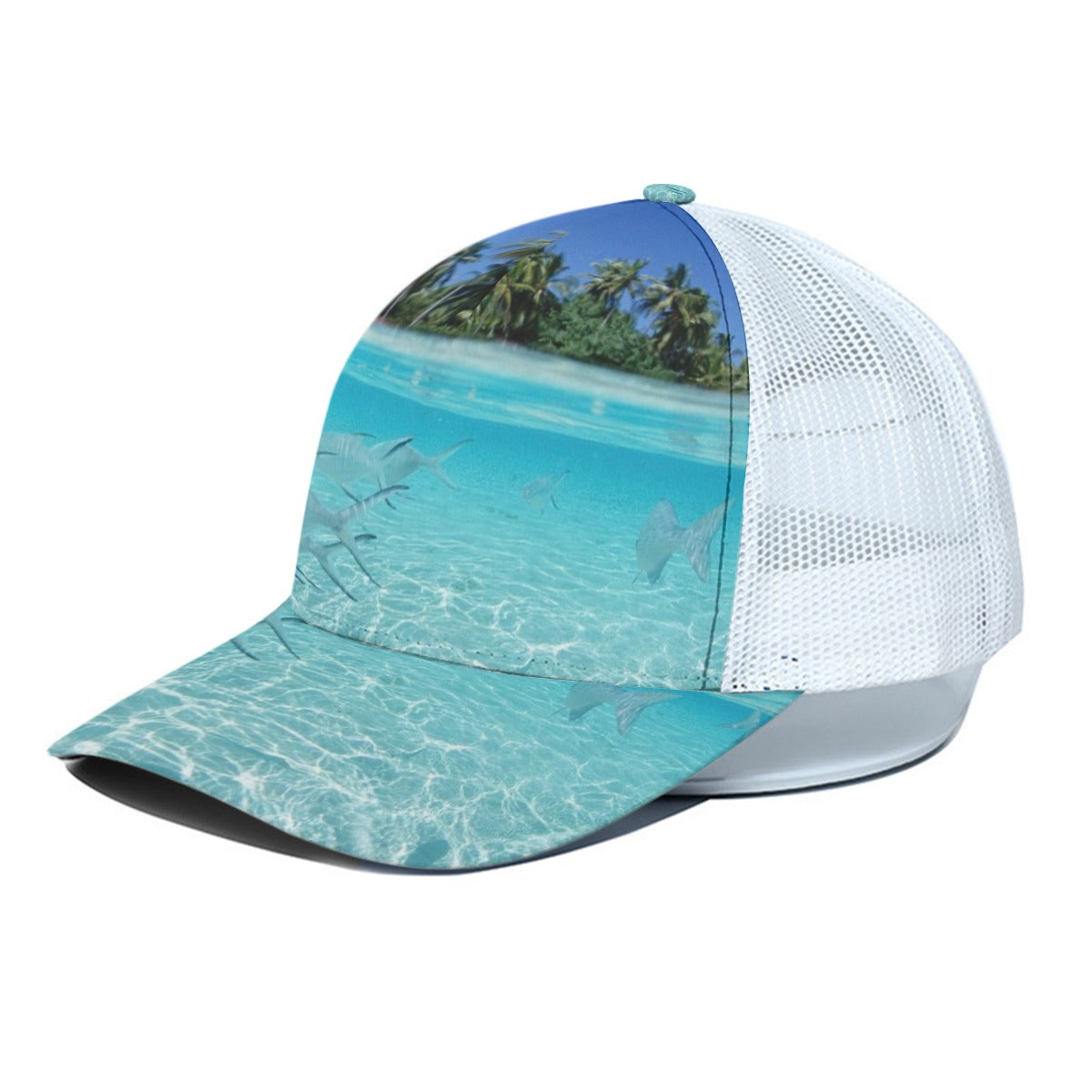 Unisex Peaked Cap With White Half-mesh