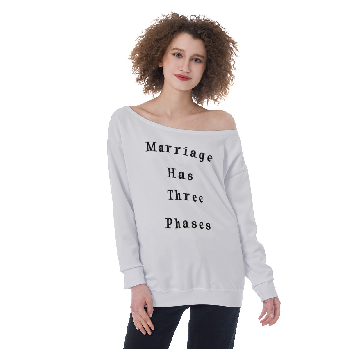 All-Over Print Oversized Women's Off-Shoulder Sweatshirt