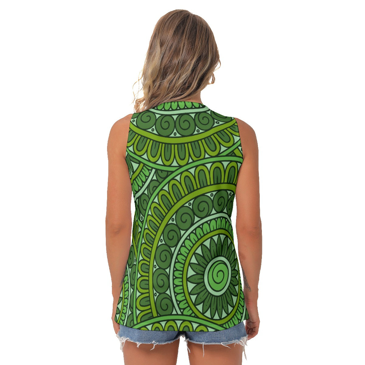 All-Over Print Women's Sleeveless V-Neck Top