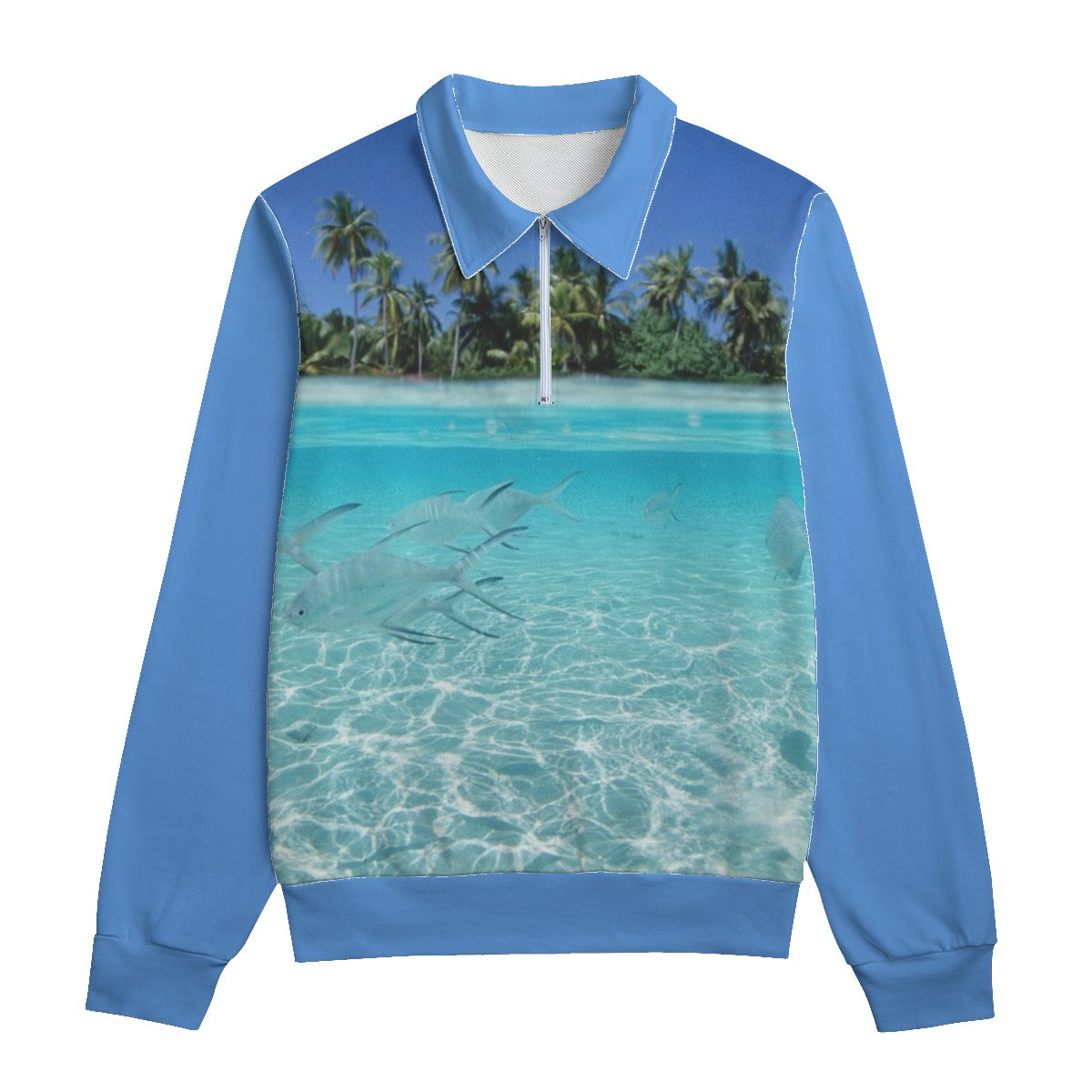 All-Over Print Unisex Lapel Sweatshirt | 310GSM Cotton