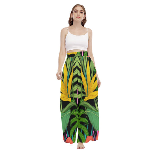 All-Over Print Women's High Waist Wide Leg Trousers