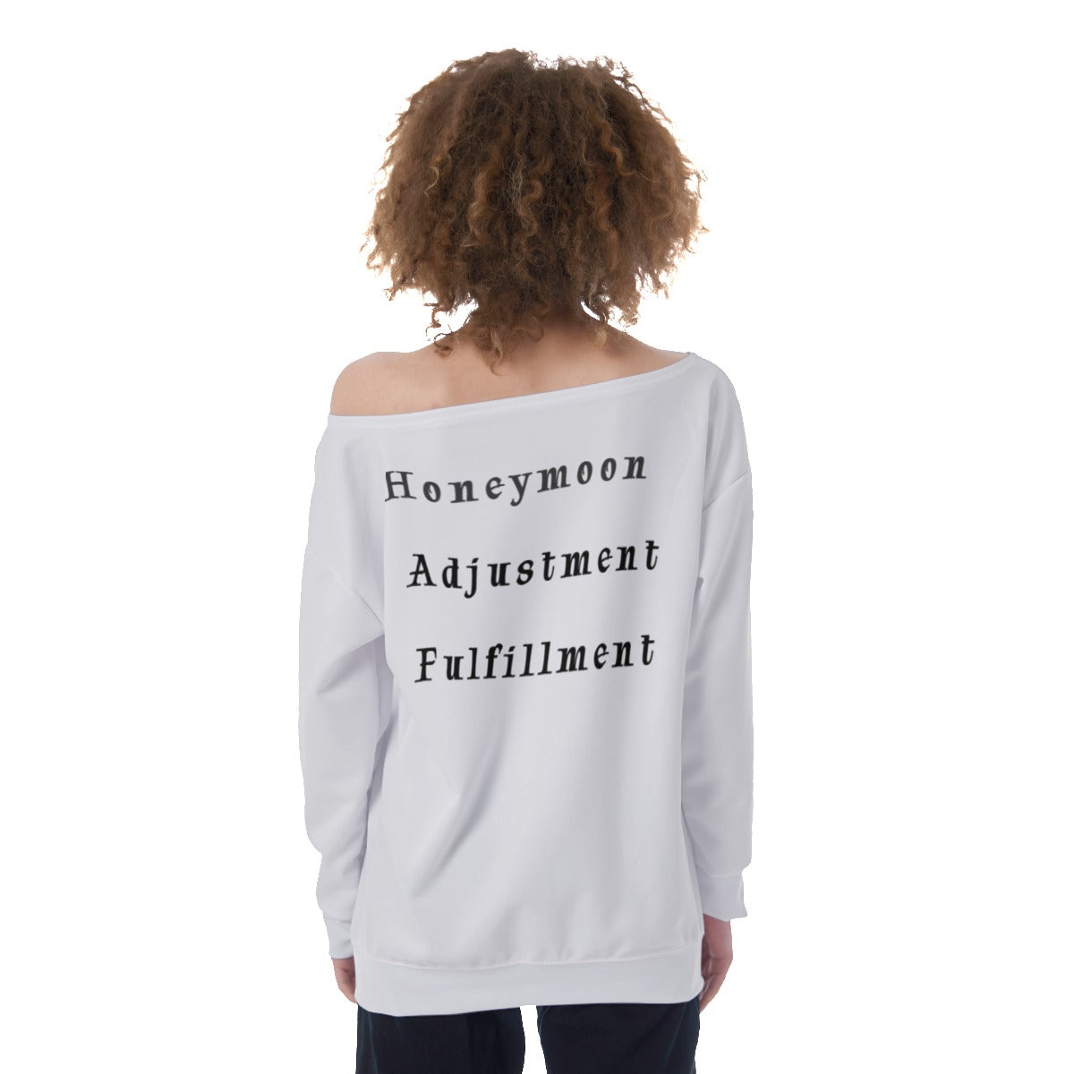 All-Over Print Oversized Women's Off-Shoulder Sweatshirt