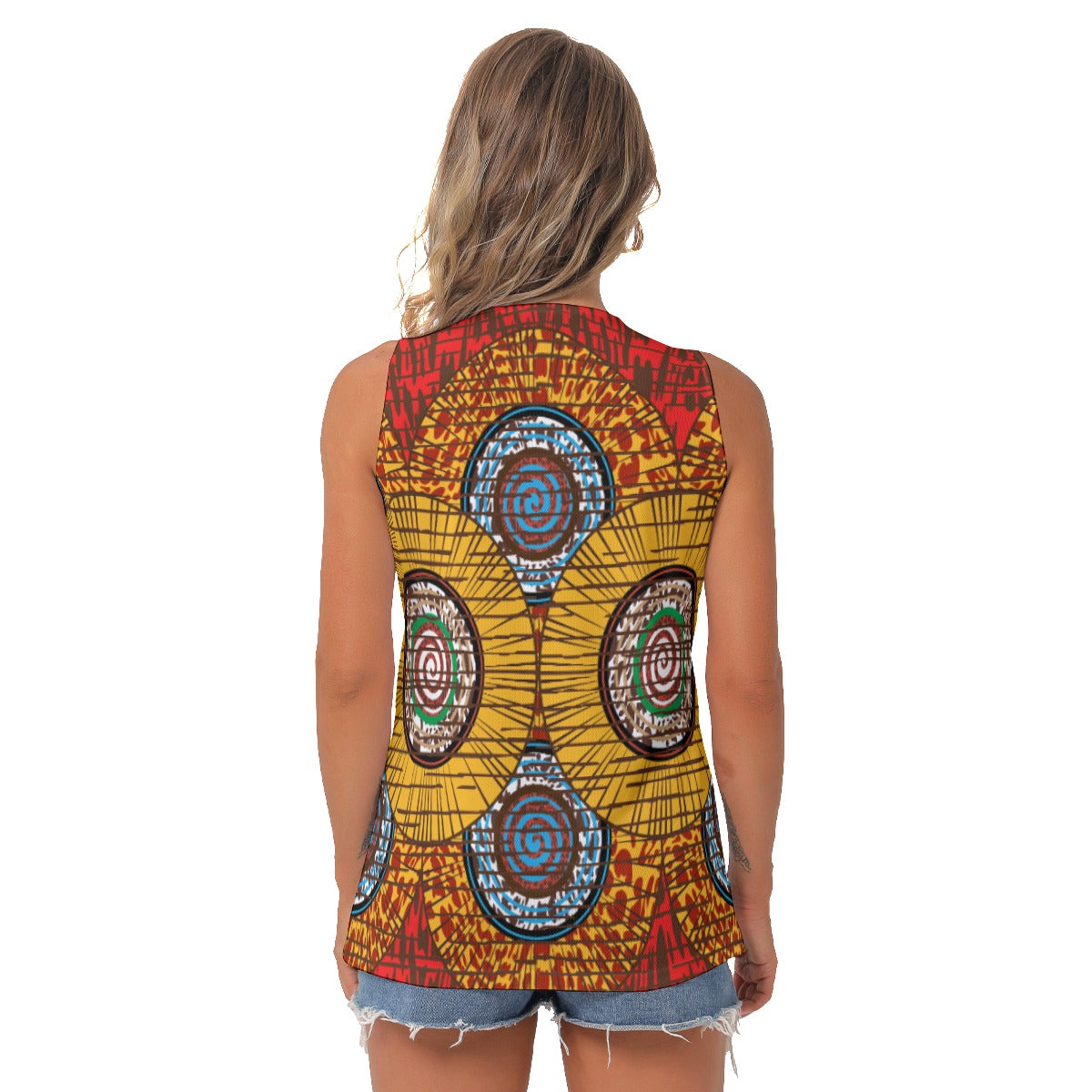 All-Over Print Women's Sleeveless V-Neck Top