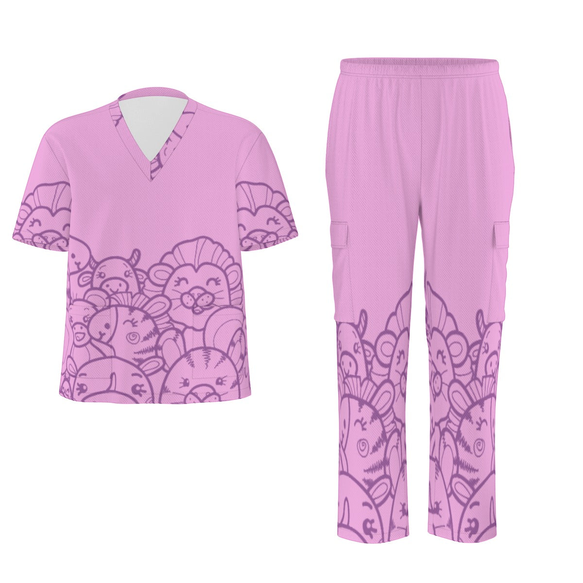 All-Over Print Unisex Scrub Set|Birdseye