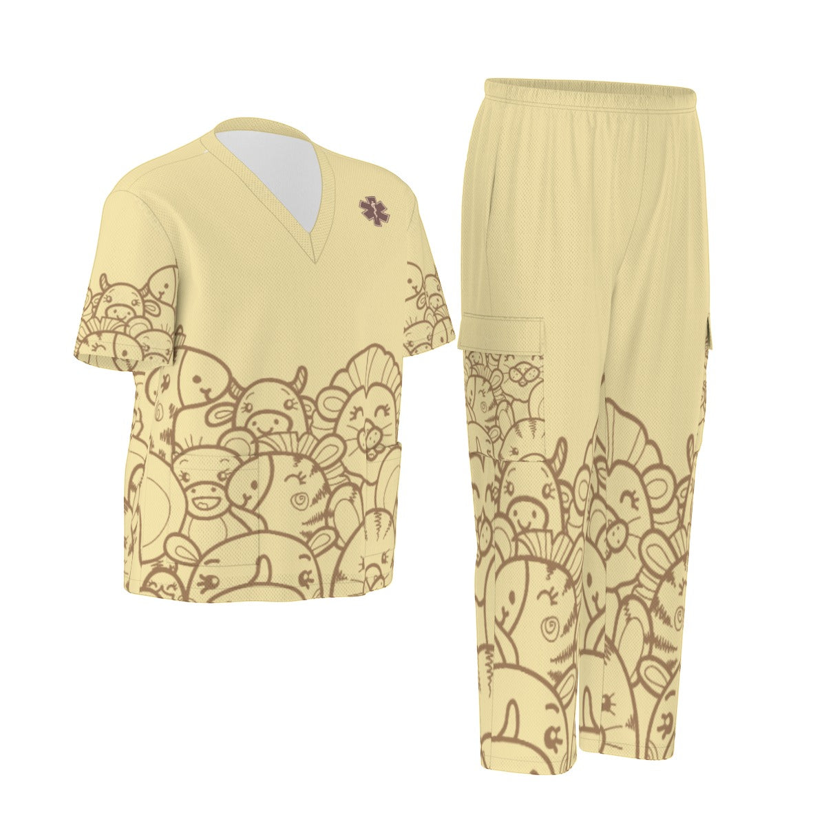 All-Over Print Unisex Scrub Set|Birdseye