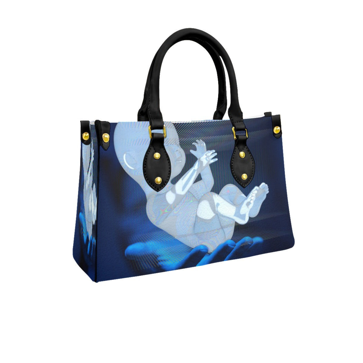 Women's Tote Bag With Black Handle