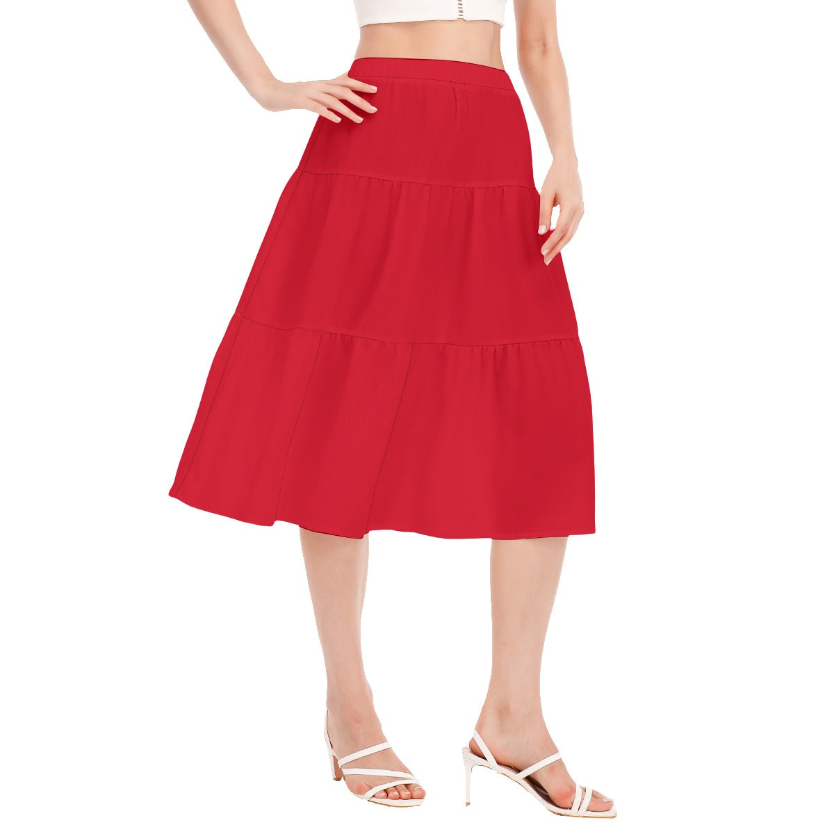 All-Over Print Women's Stitched Pleated Chiffon Skirt