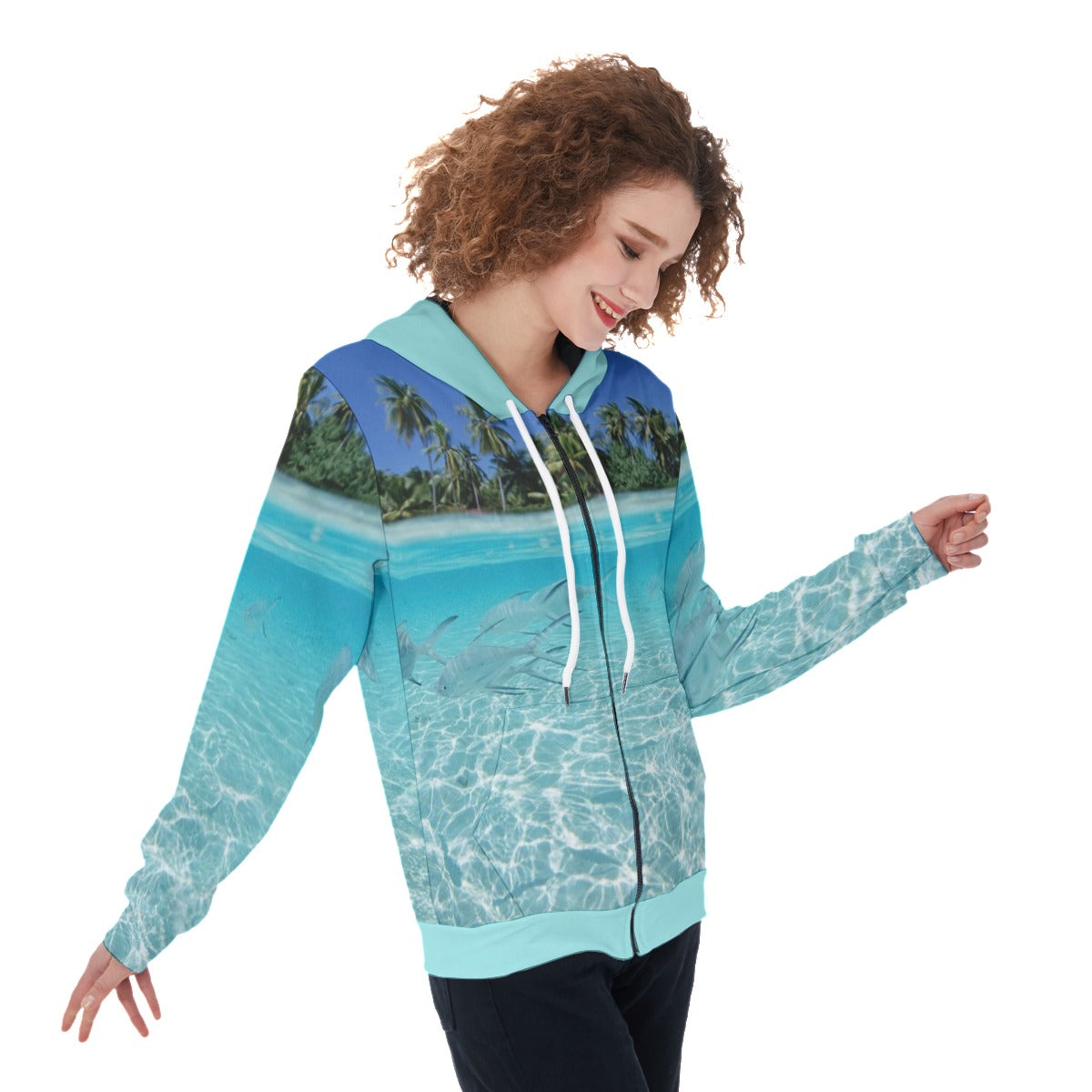 All-Over Print Women's Zip Up Hoodie