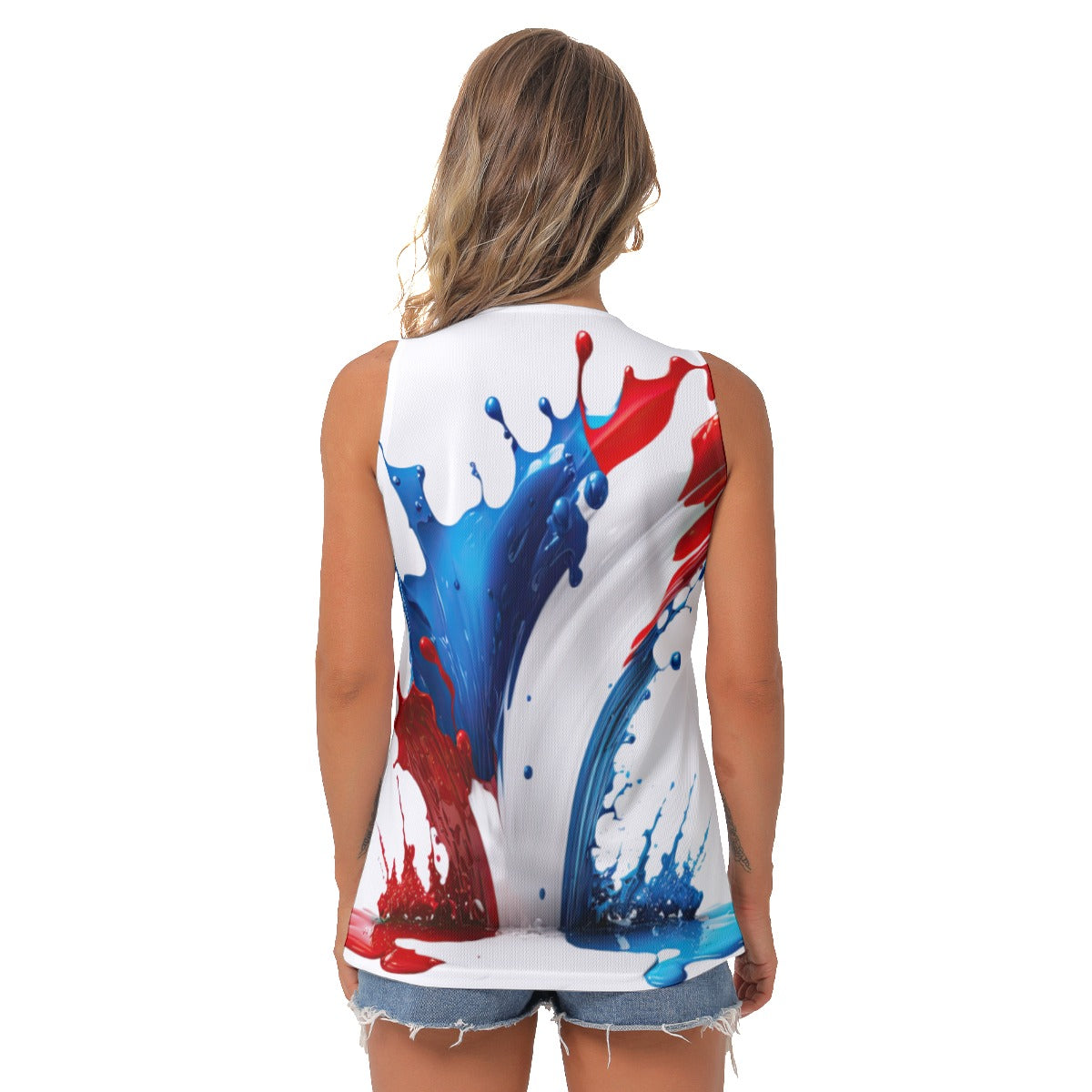 All-Over Print Women's Sleeveless V-Neck Top