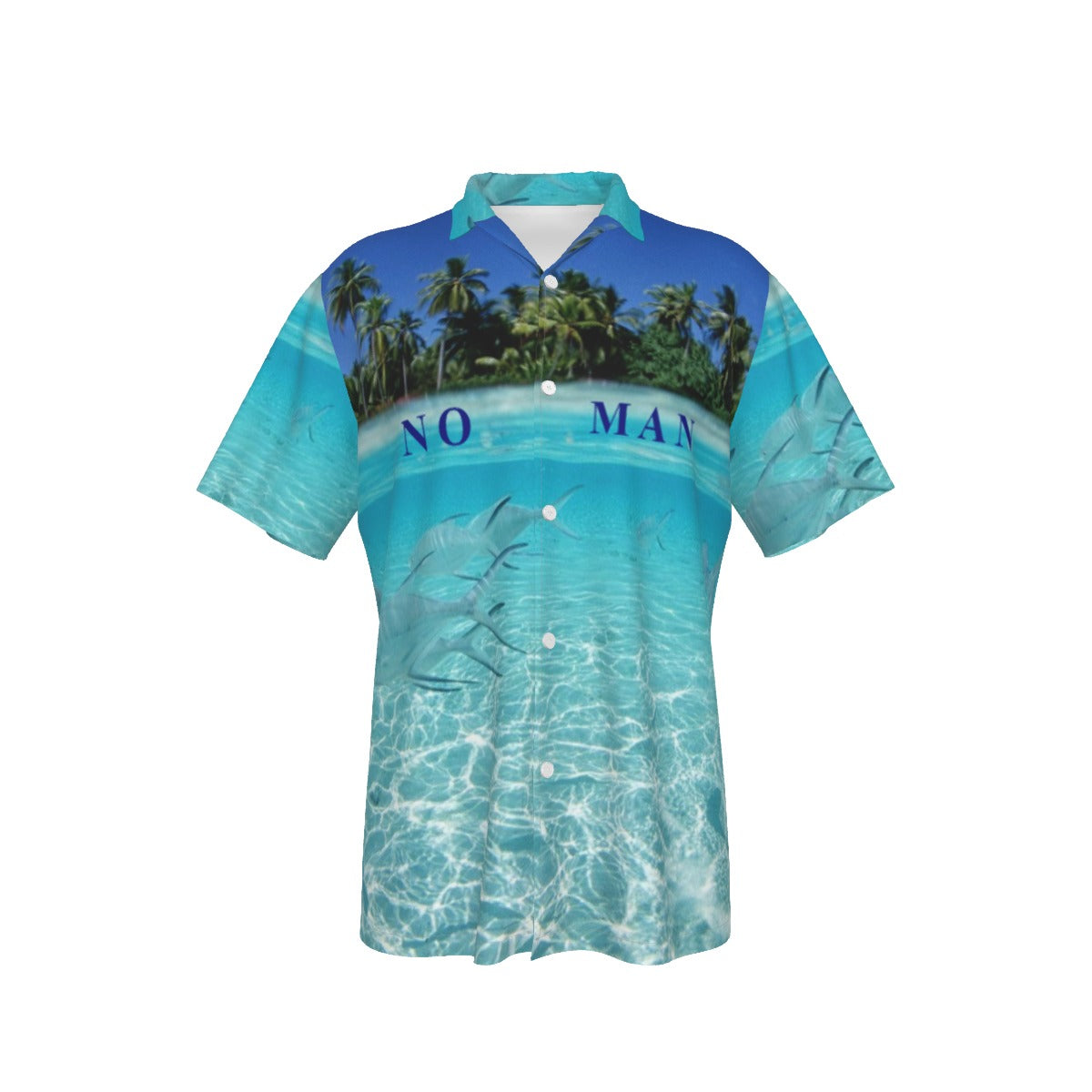 All-Over Print Men's Hawaiian Shirt With Button Closure